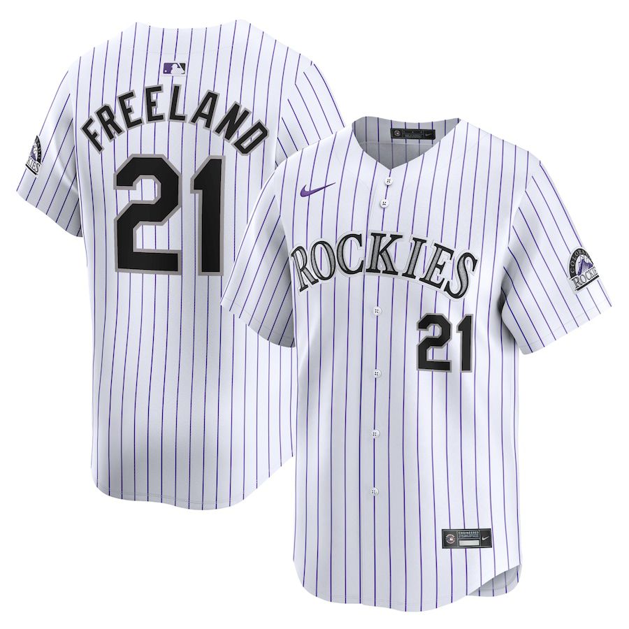 Men Colorado Rockies #21 Kyle Freeland Nike White Home Limited Player MLB Jersey->->